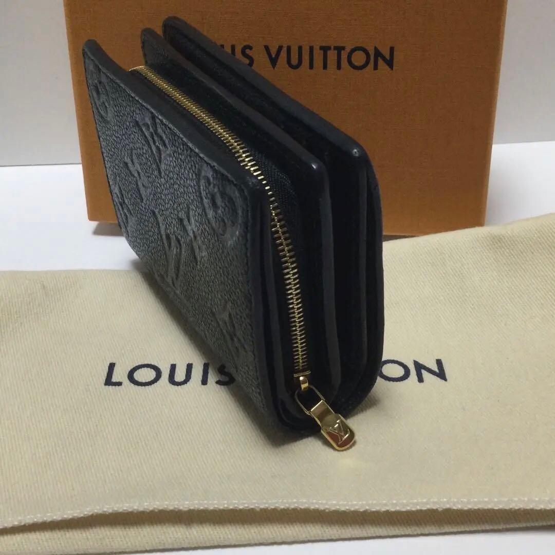 美品★ルイヴィトン　ポルトフォイユ　クレア　アンプラント　黒　二つ折り財布
