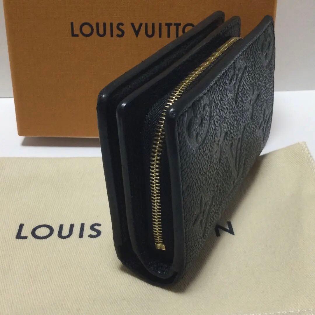 美品★ルイヴィトン　ポルトフォイユ　クレア　アンプラント　黒　二つ折り財布