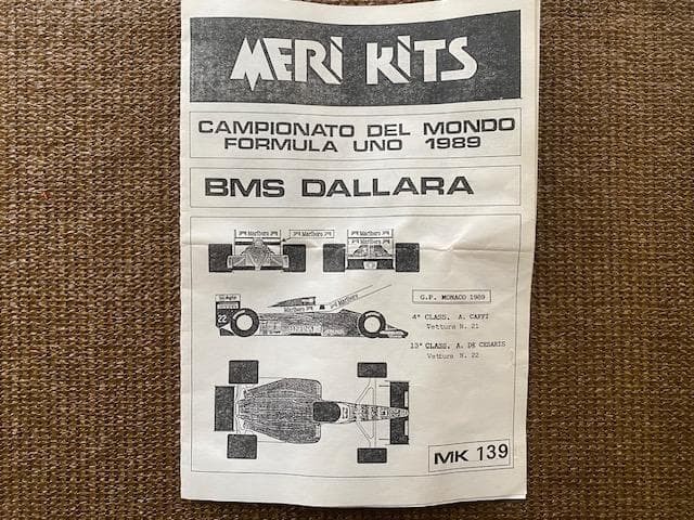 1/43 メリ MERI ダラーラ 189 モナコGP 1989