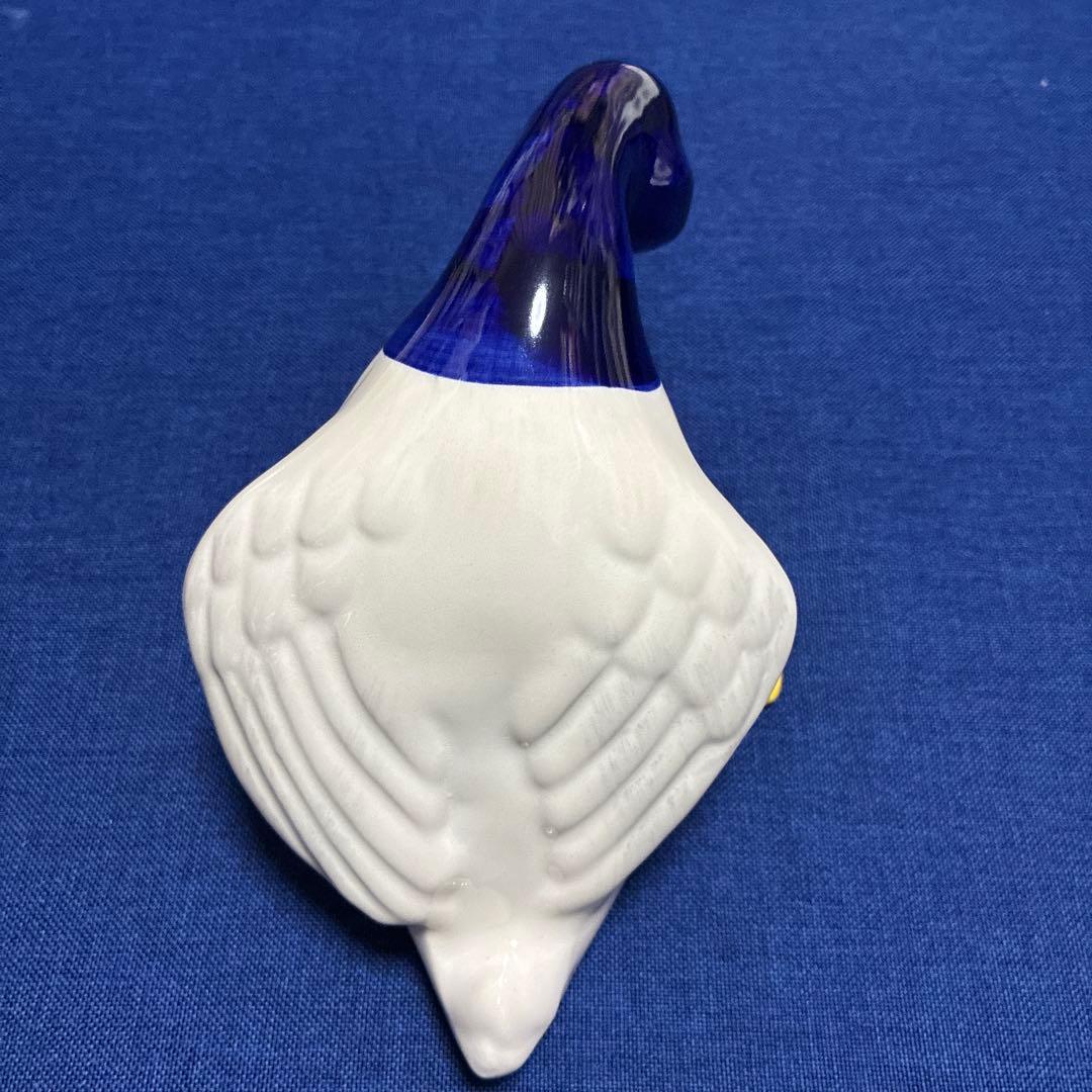 青と白の陶器製アヒル　イギリス製