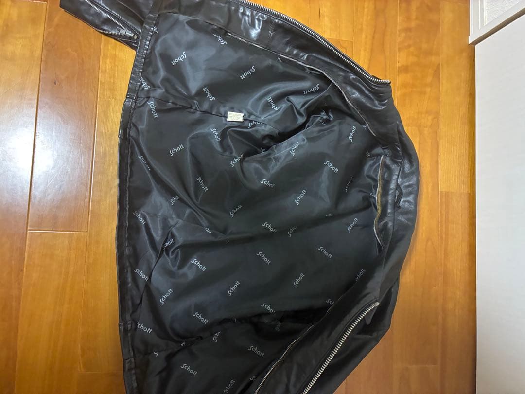 Schott ブラックレザーシングルライダースジャケット