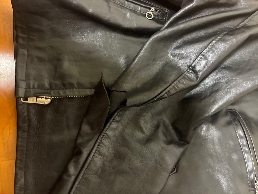 Schott ブラックレザーシングルライダースジャケット