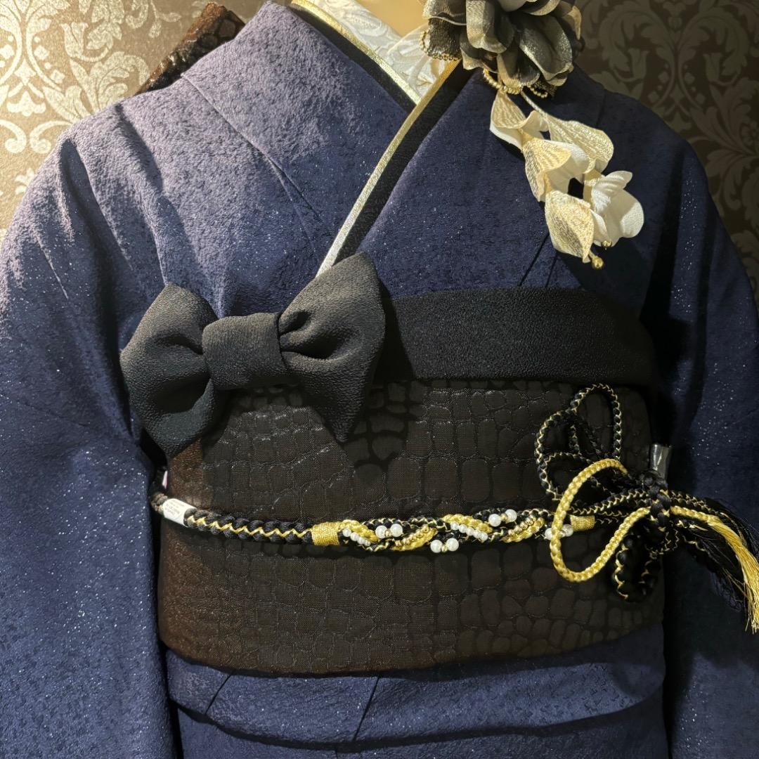 美品　銀通し　ヒョウ柄　金彩　絞り　逸品　振袖　フルセット 振り袖