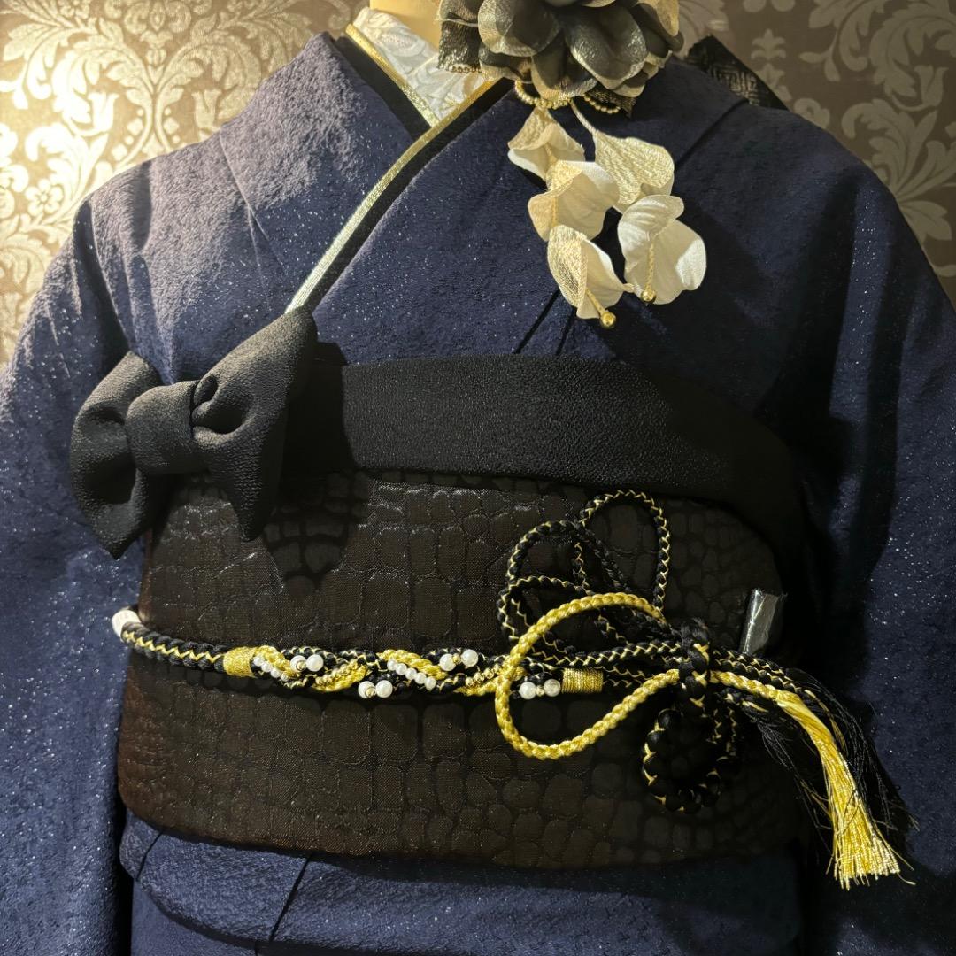 美品　銀通し　ヒョウ柄　金彩　絞り　逸品　振袖　フルセット 振り袖