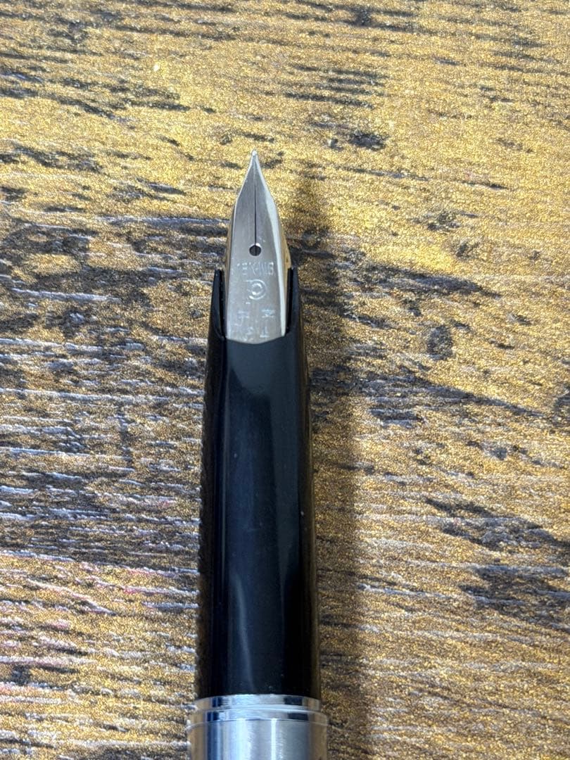 新品未使用　1980年代　蝕刻　竹と雉　白金　万年筆 18金　細字　コンバーター