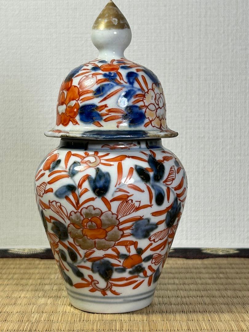 古伊万里　染め錦　沈香壺