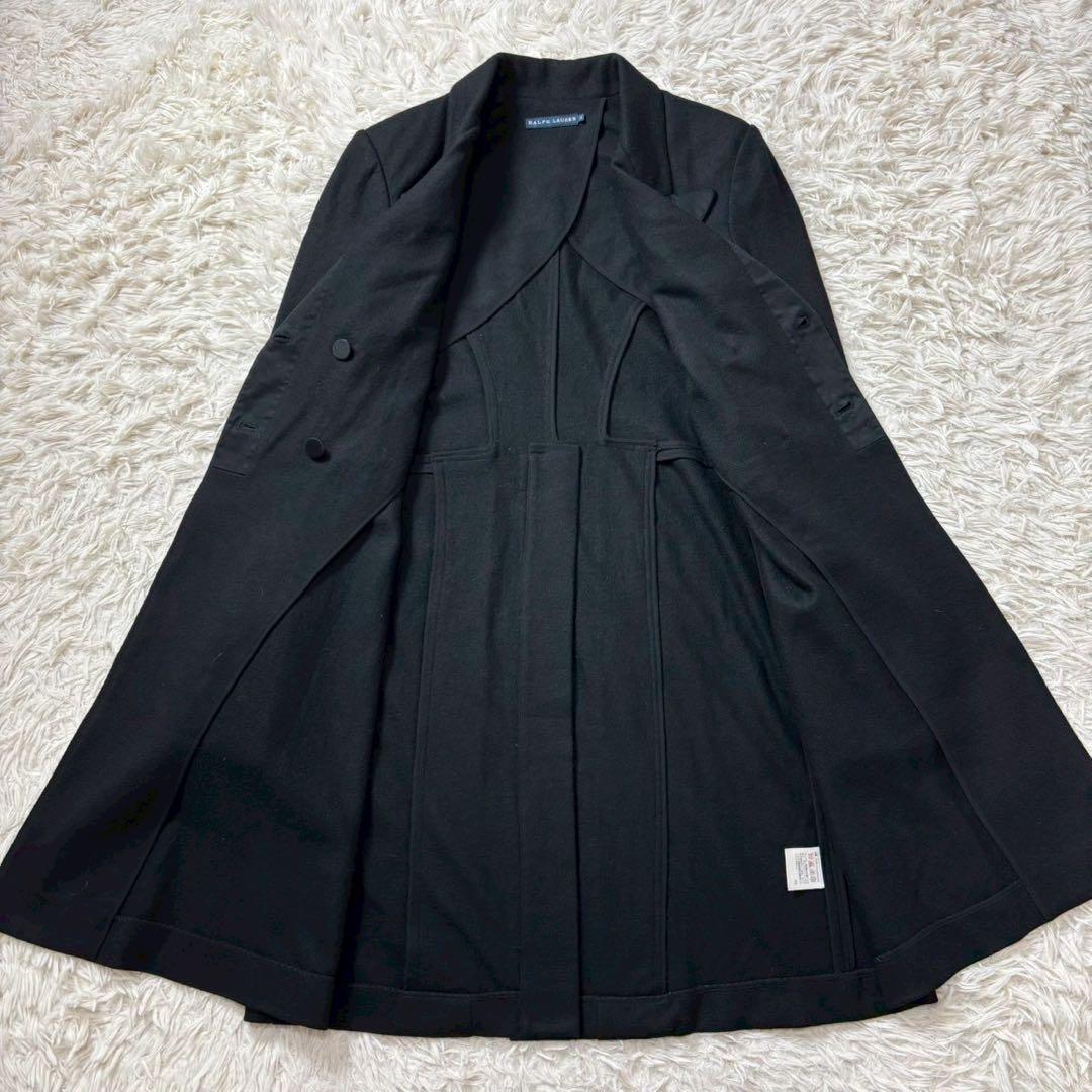 美品　高級　ラルフローレン　カシミヤ混紡　ダブルチェスターコート　ブラック