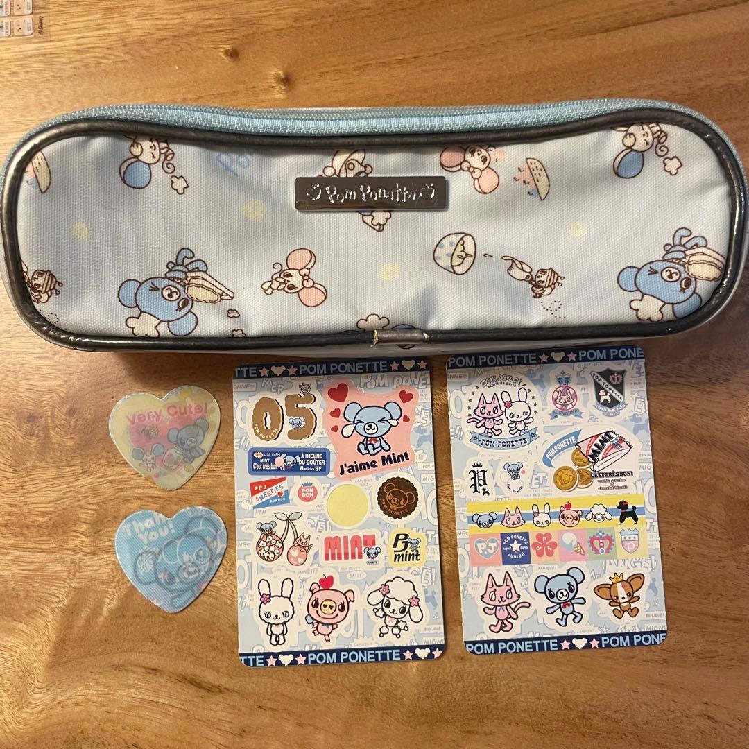 【平成レトロ激レア】ポンポネット ペンケース ステッカーセット シール
