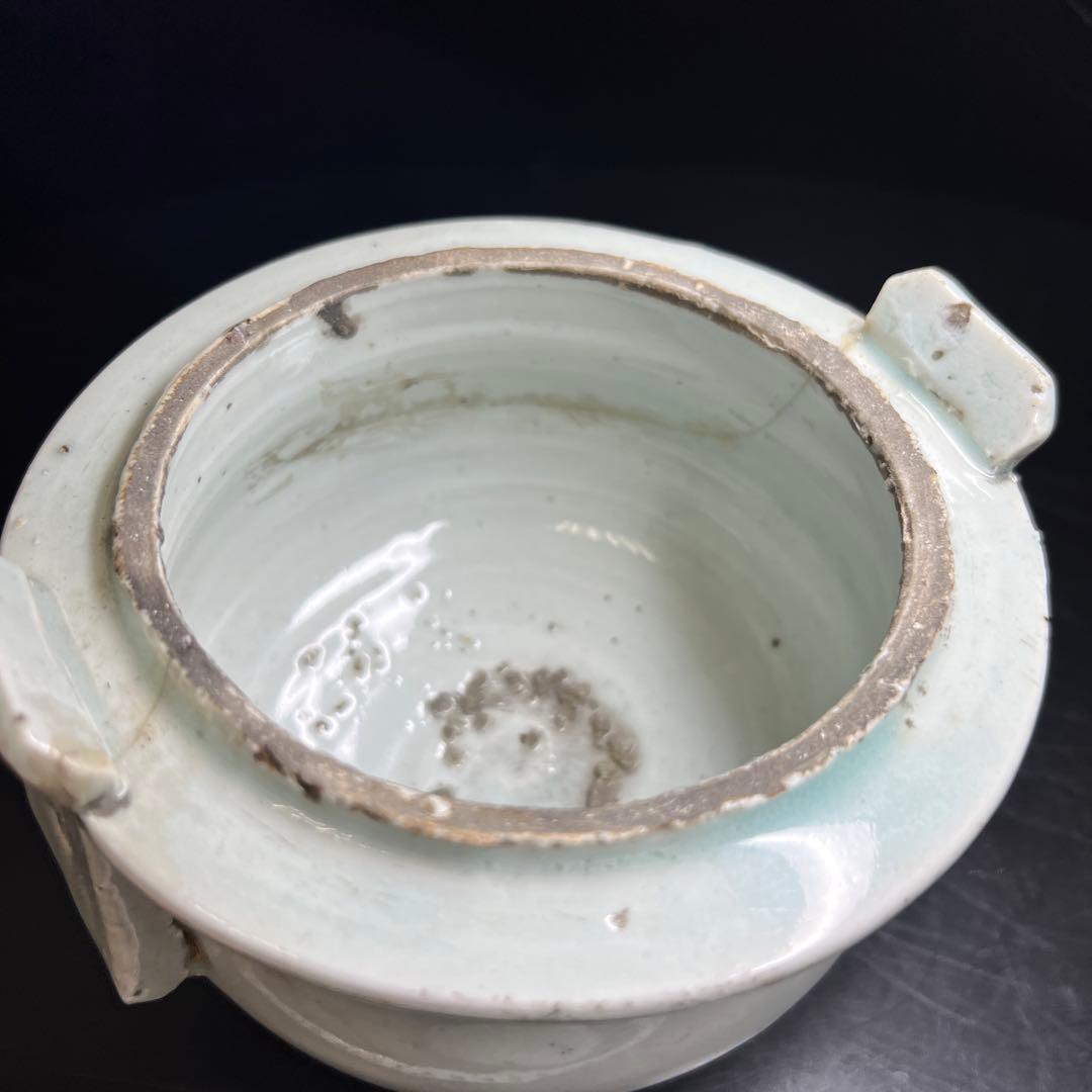 李朝白磁香炉　木箱付　高さ約16.5㎝　東Y7-0725⭐︎2F