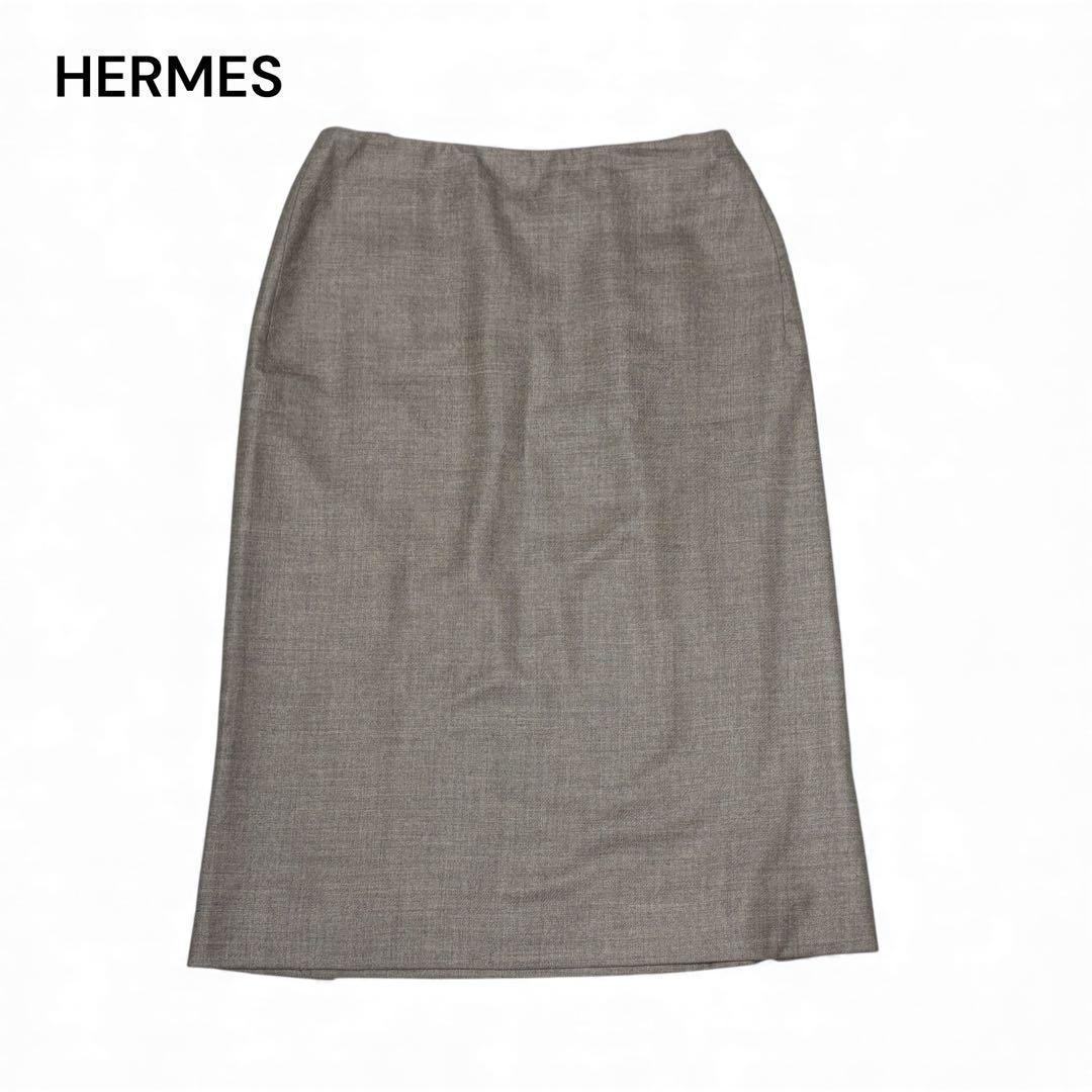 HERMES エルメス カシミヤ スカート 34