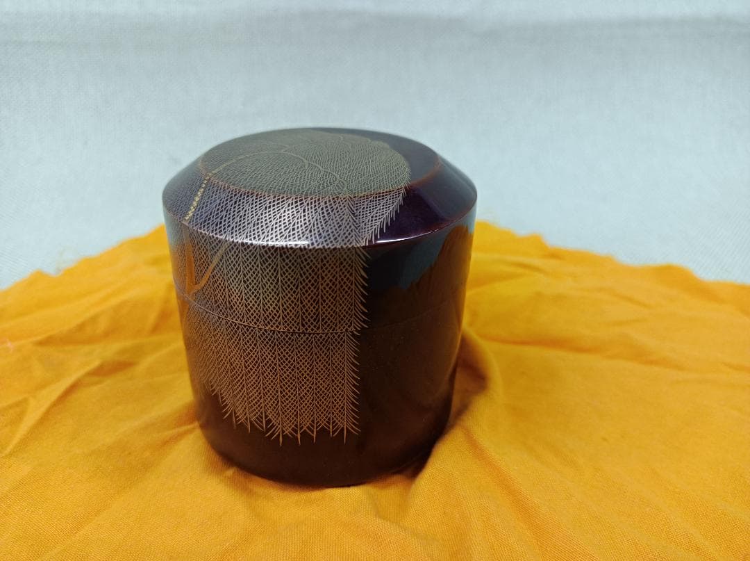 都《RPQPF》金蒔絵　栁蒔絵　宋眞作　棗　共箱　茶道具