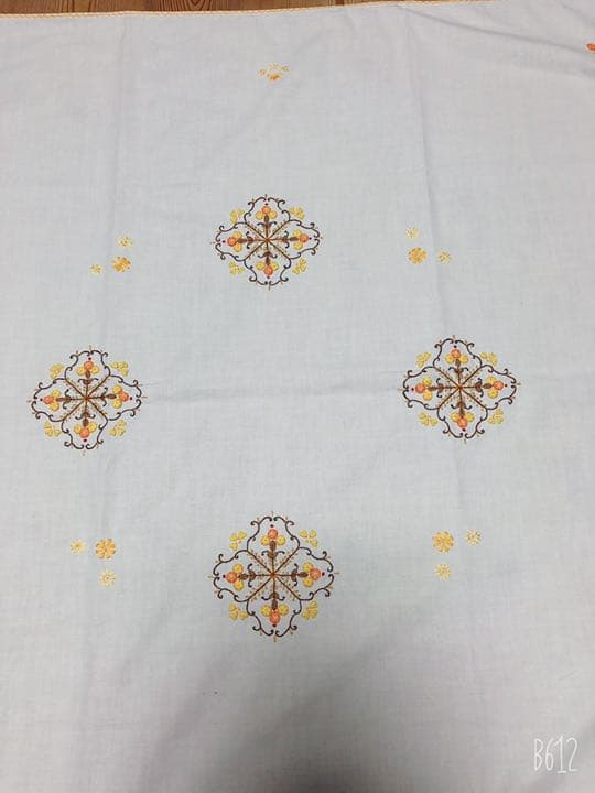 フランス 手刺繍 テーブルクロス アンティーク