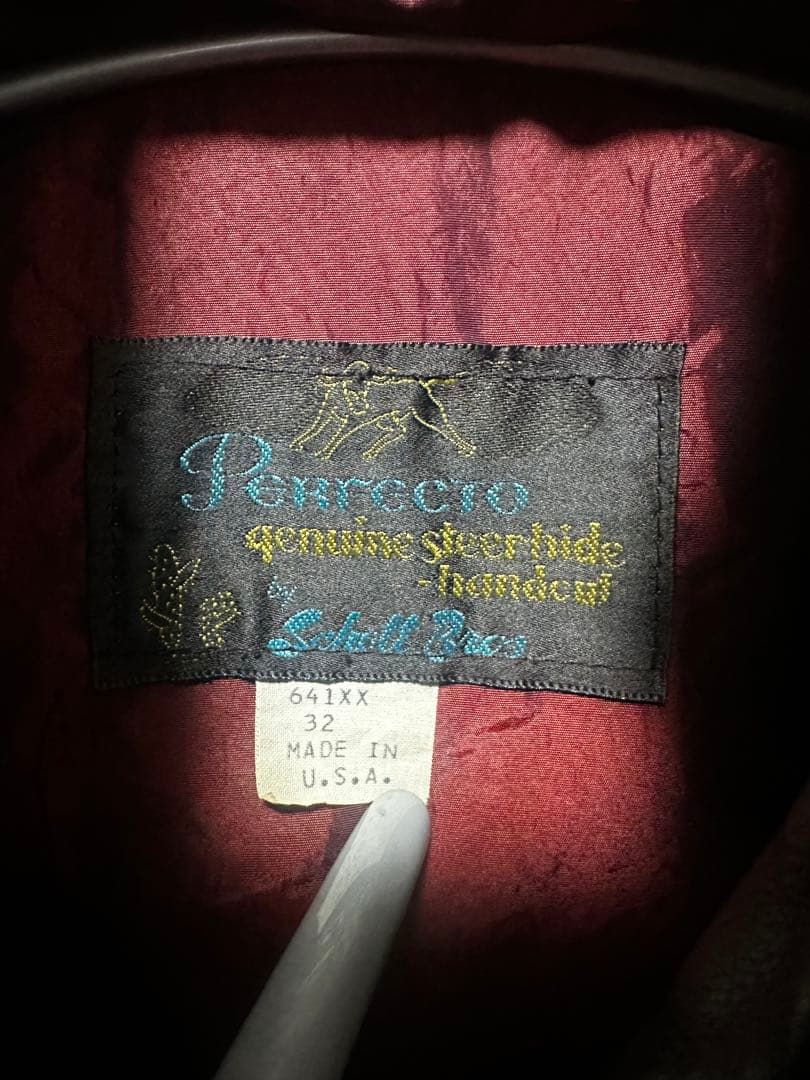 状態良Zip要交換Schott 641xx 32 サボテンタグ 90s 別注復刻