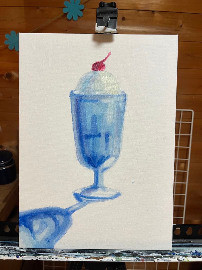 月の見える朝のクリームソーダ