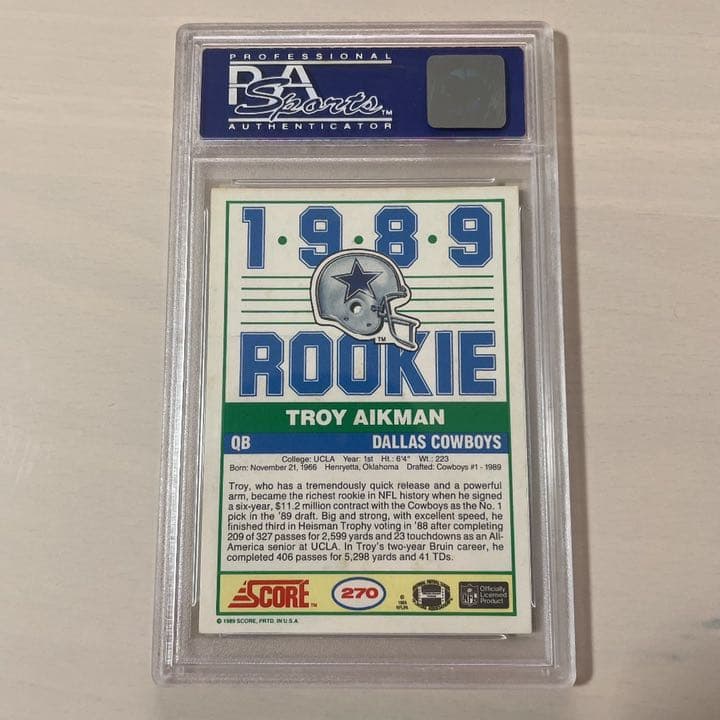 お値下げ可　PSA鑑定　1989年　TROY AIKMAN ルーキーカード