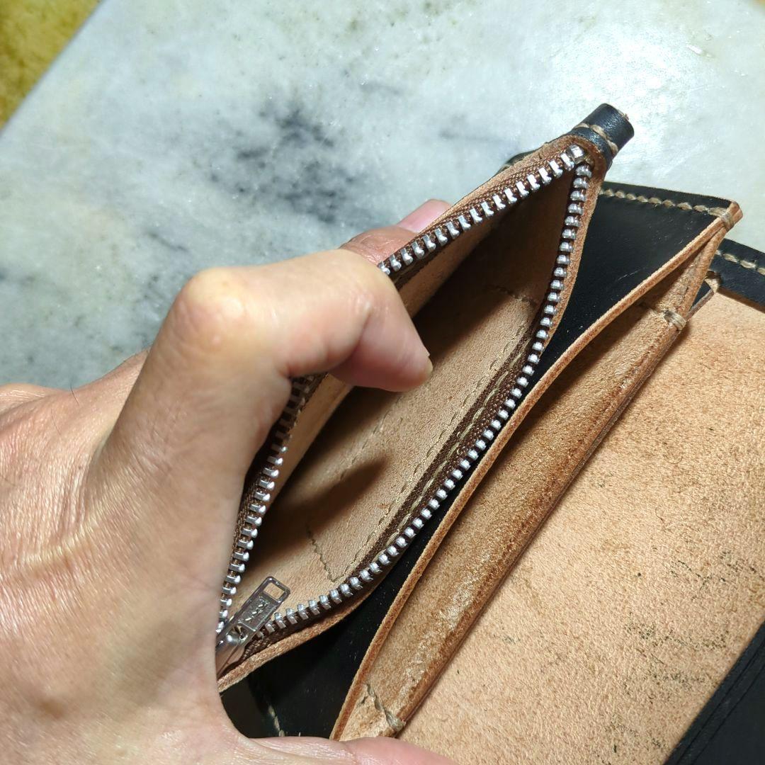 姫路ヌメ革 トラッカーウォレット ハンドメイド ミドルウォレット 2つ折り財布