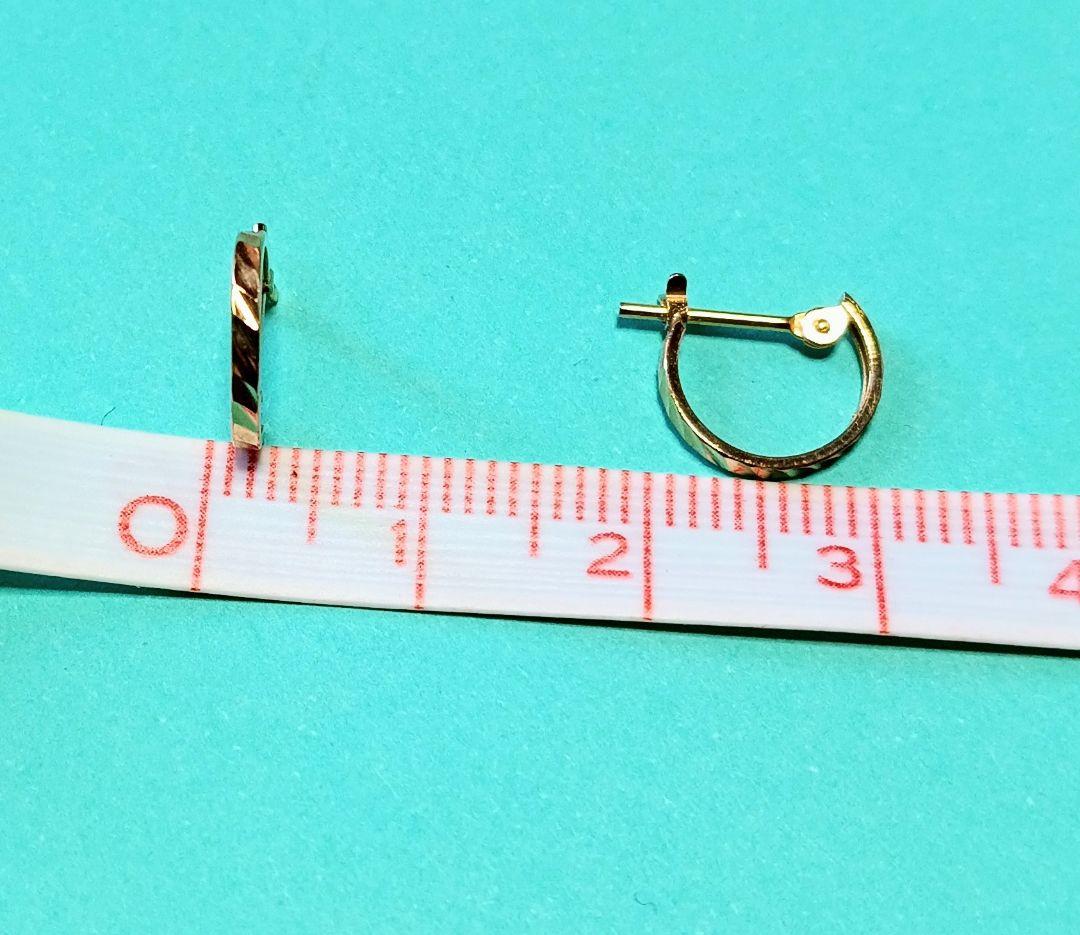 18金 ピアス【1✕10 フープピアス 】ピンクゴールド K18刻印有 両耳用