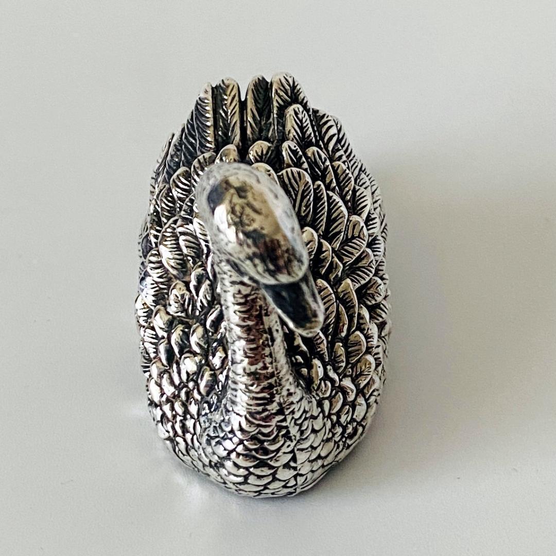 ★1997年英国 ★スワン 置物 アンティーク イギリス 925 シェフィールド