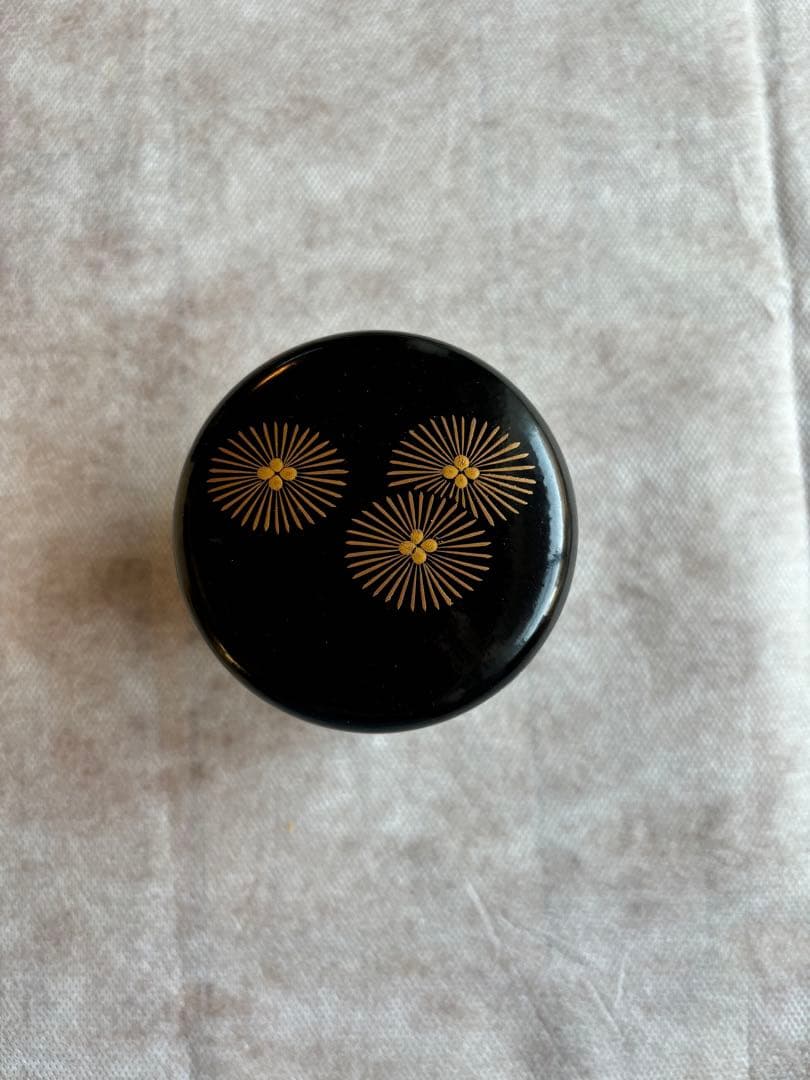 茶道具 而妙斎好 唐松蒔絵 一閑　大棗　一峰