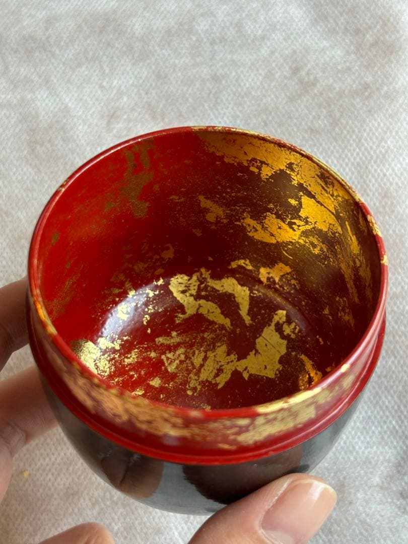 茶道具 而妙斎好 唐松蒔絵 一閑　大棗　一峰