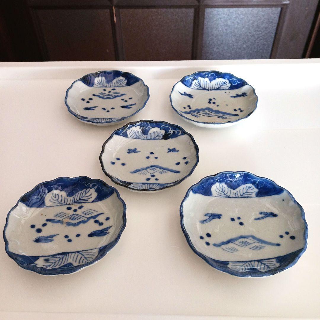 古伊万里　染付け　豆皿　　　　5枚セット