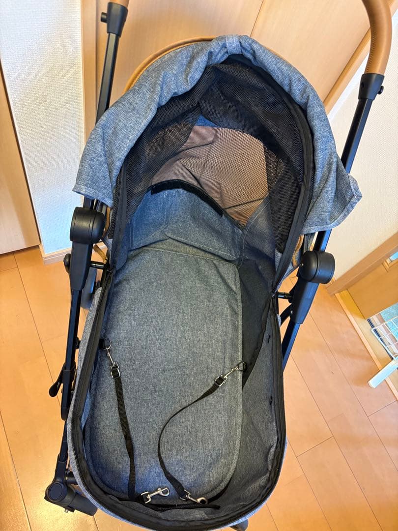 ペットパラダイス 折り畳み2つ折れコンパクトペットカート デニム風