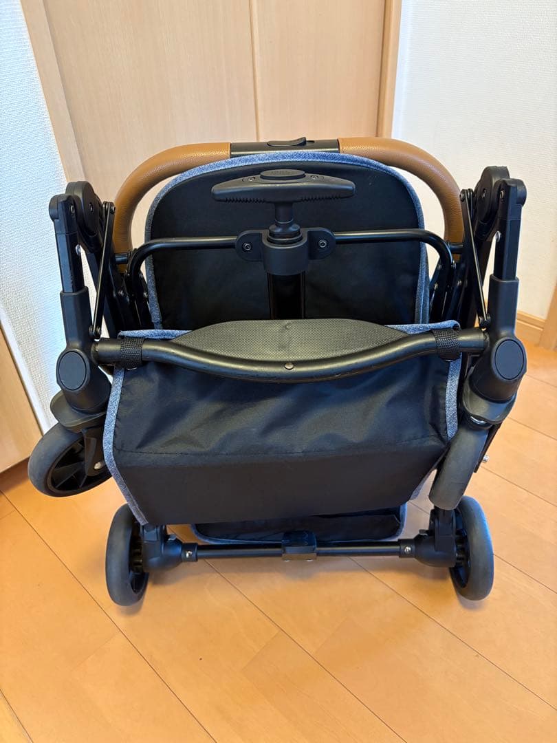 ペットパラダイス 折り畳み2つ折れコンパクトペットカート デニム風