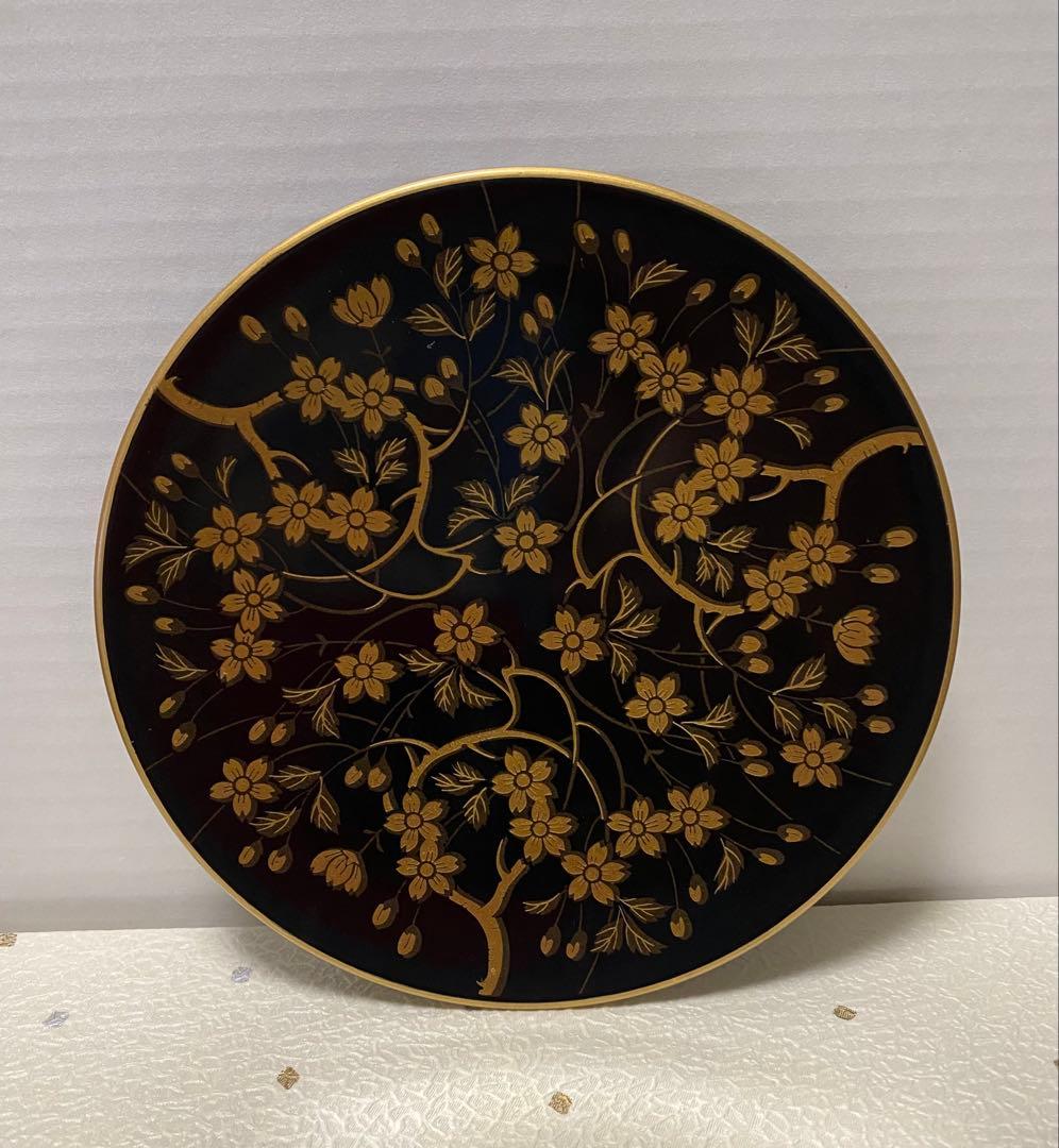 山中漆器 元禄シリーズ 北斎 金彩蒔絵 桜 重箱・銘々皿・汁椀 5個セット