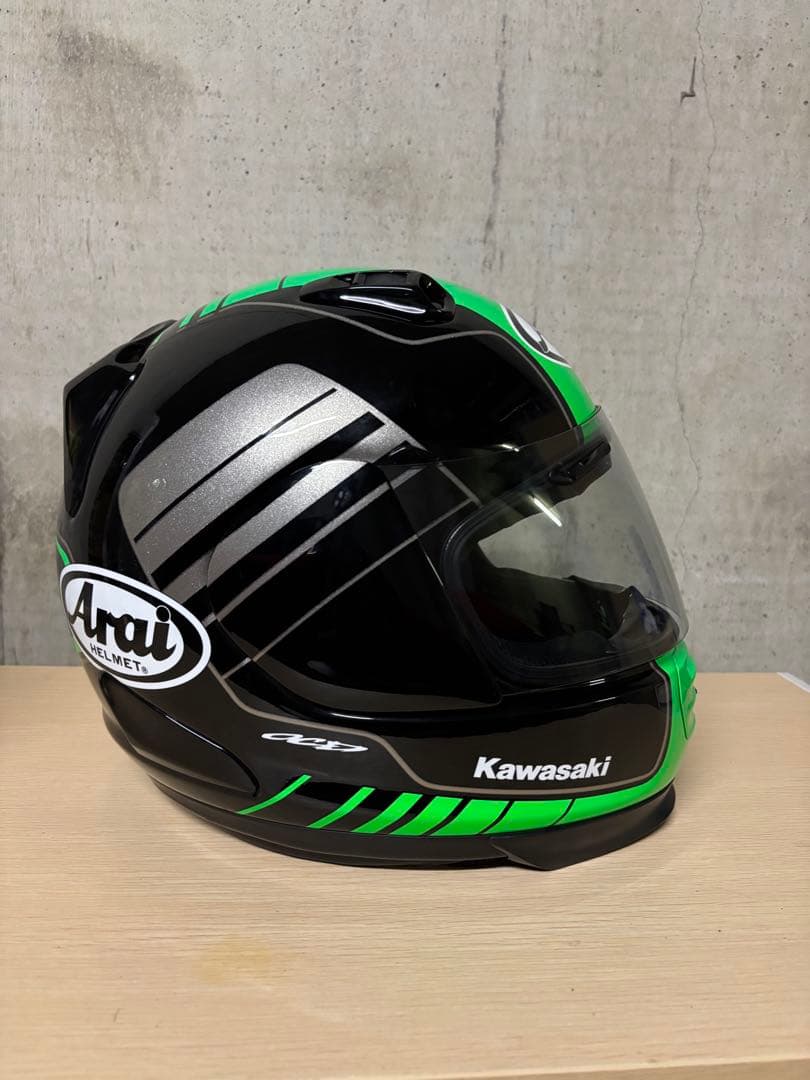 Arai Kawasaki フルフェイスヘルメット 黒/緑 ラパイド IR