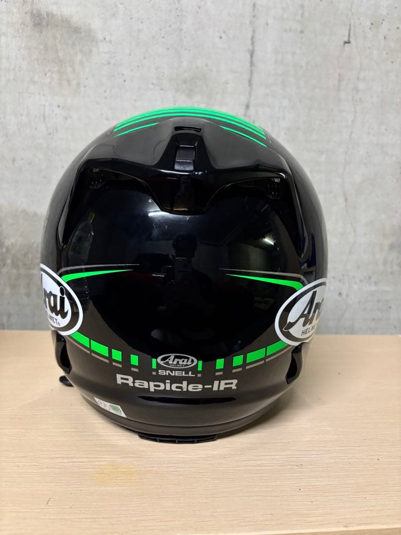 Arai Kawasaki フルフェイスヘルメット 黒/緑 ラパイド IR