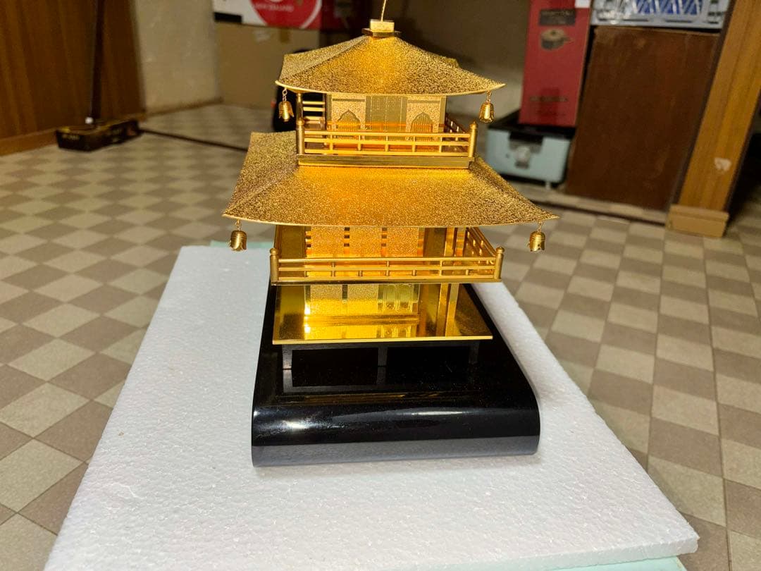 金閣寺模型 金色 金属製