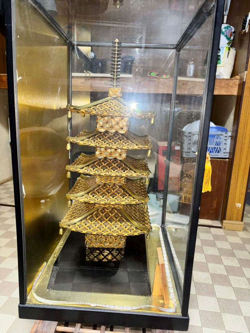 金閣寺模型 金色 金属製