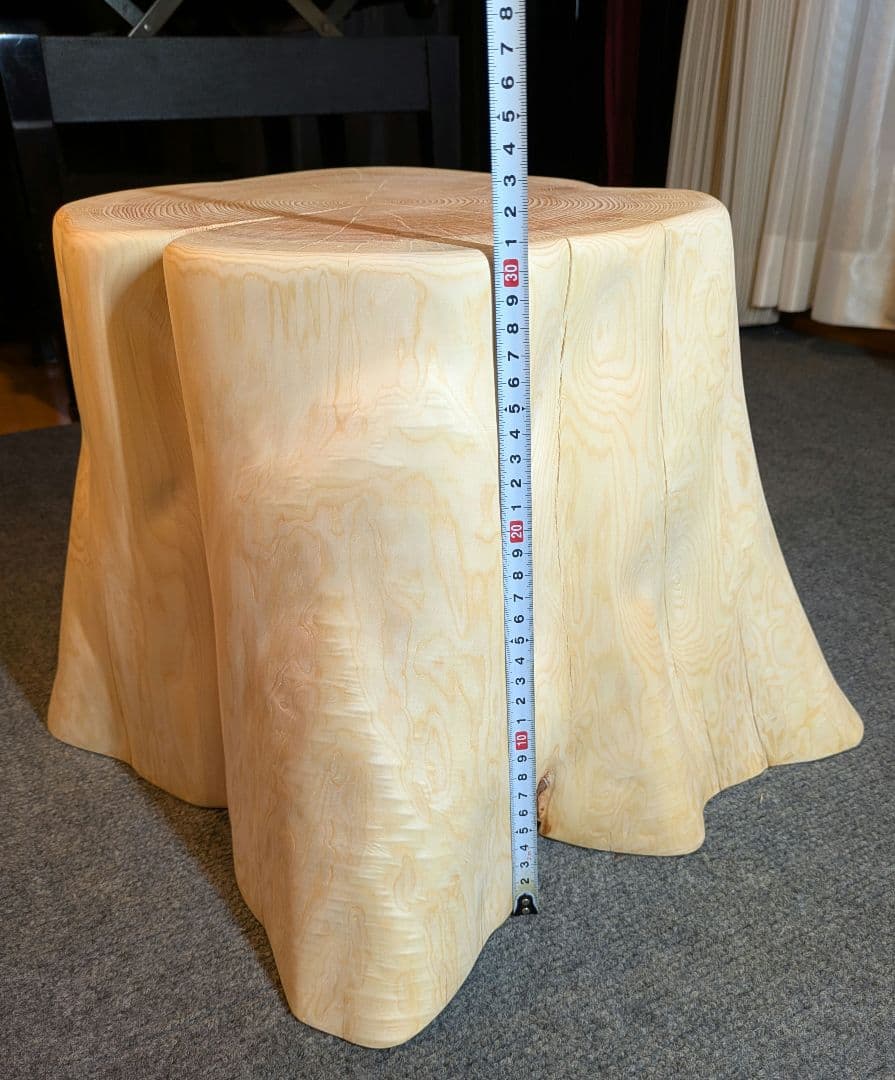 T　檜　切り株　椅子　スツール　テーブル　高さ約30.5㎝