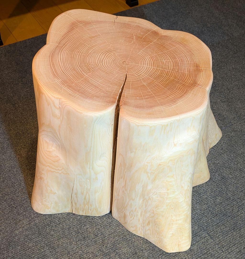 T　檜　切り株　椅子　スツール　テーブル　高さ約30.5㎝