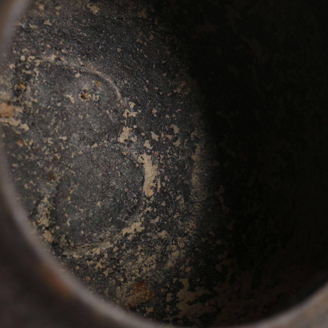 橋本辰敏造 鉄瓶 立口 甑口 煎茶道具　IX284