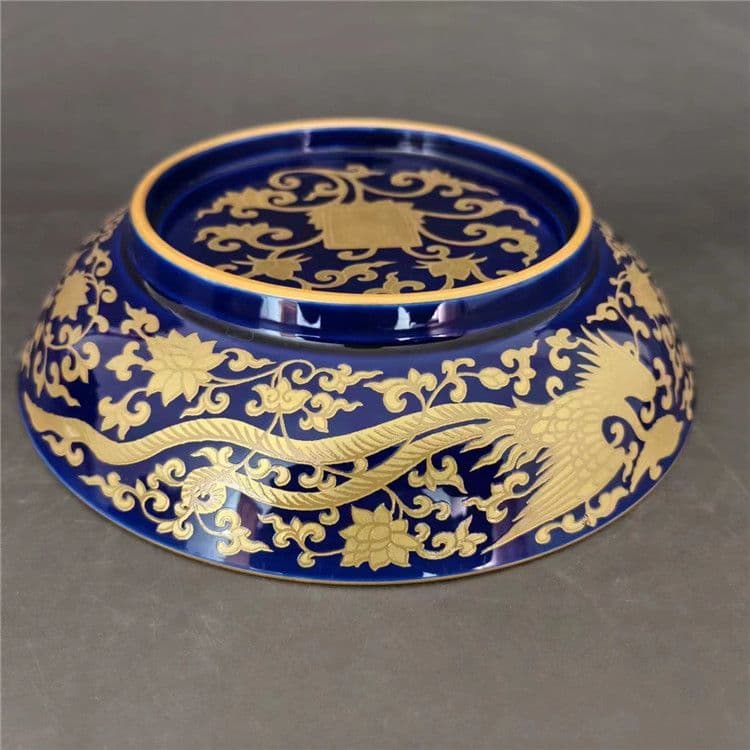 彩絵龍鳳紋盤 中国古美術 茶道具 香道具 装飾品 現代工芸品 美術品 置物