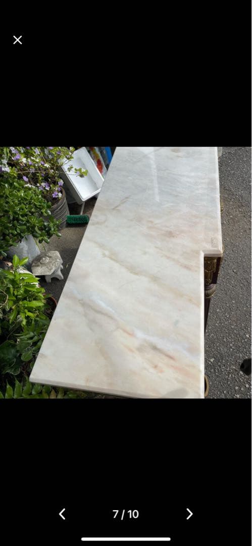 半額以下 スペイン製 大理石テーブル 木製テーブル 大理石天板