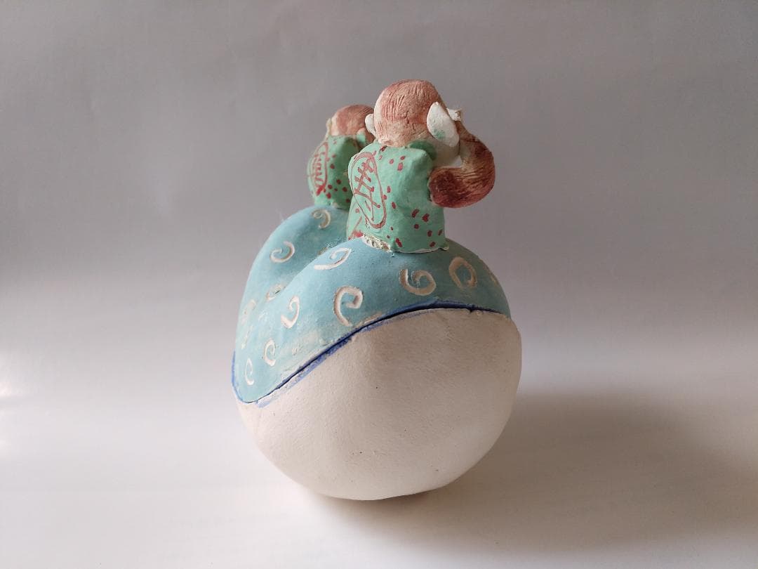 「 干支置物 申 申年 」 猿 さる 陶芸作家 前田晶子 作です。