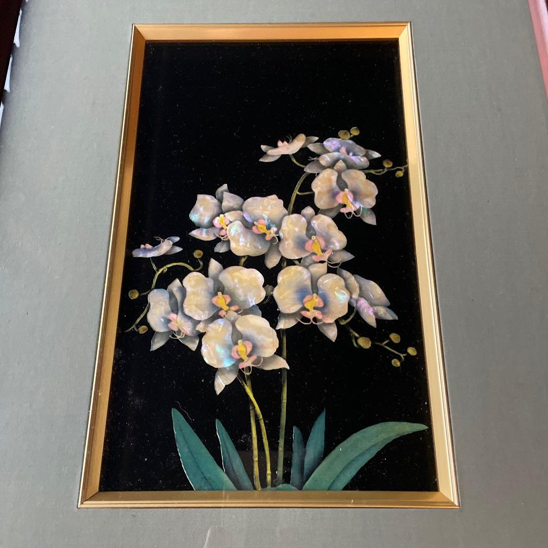 螺鈿細工◎胡蝶蘭◎工芸絵画