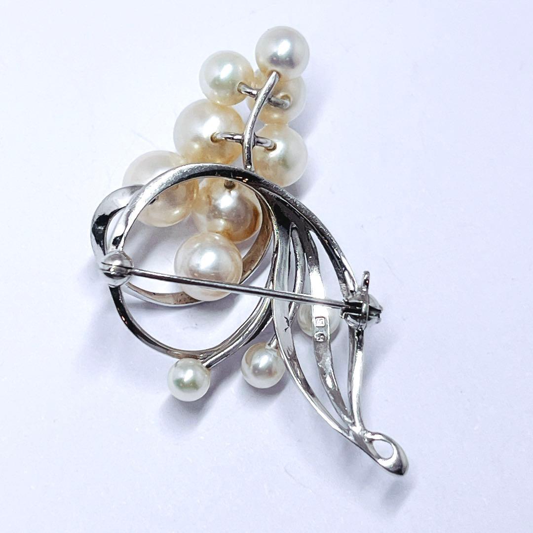 MIKIMOTO ミキモト パール　ブローチ　コサージュ　フラワー　シルバー