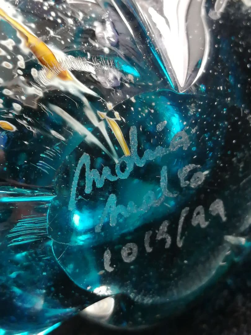 MALIA MALCO作 1999年製　小鳥　作家物ガラス工芸 MALTA製