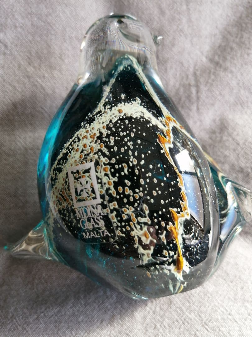 MALIA MALCO作 1999年製　小鳥　作家物ガラス工芸 MALTA製