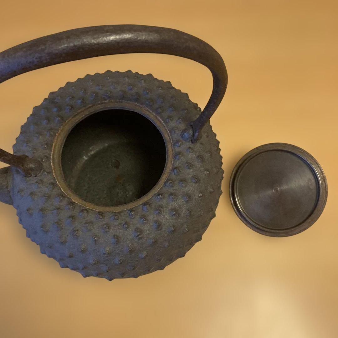 茶道具　龍文堂 あられ打　鉄瓶