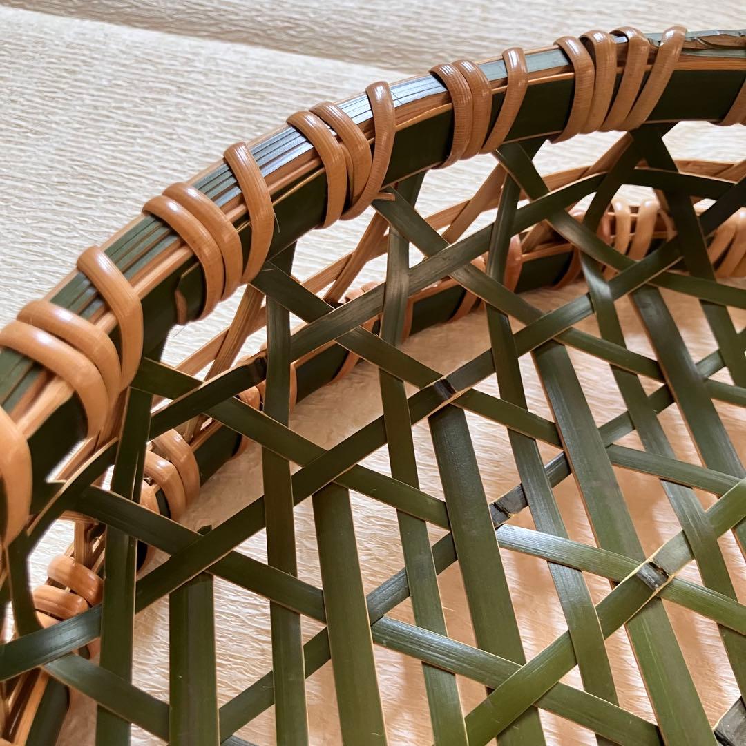 竹籠 盛り籠 青竹 大型 35cm