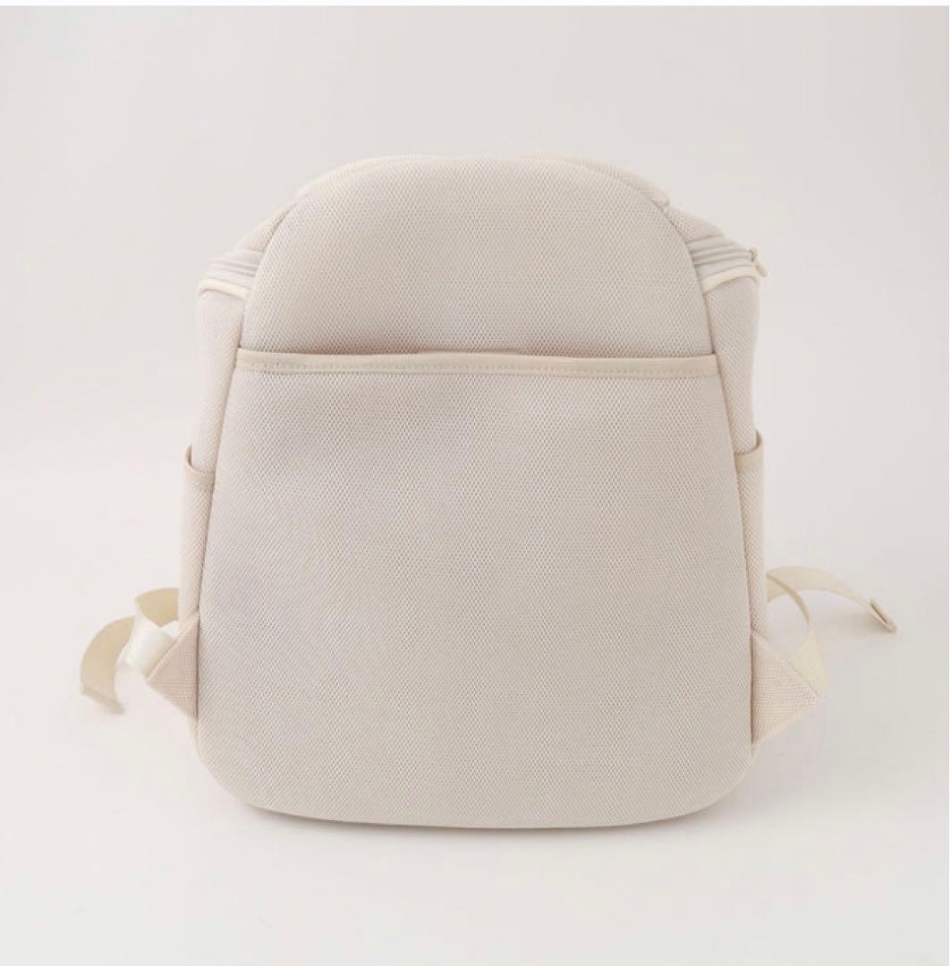 ホワイト メッシュ リュック型キャリーバッグmonchéri Mサイズ