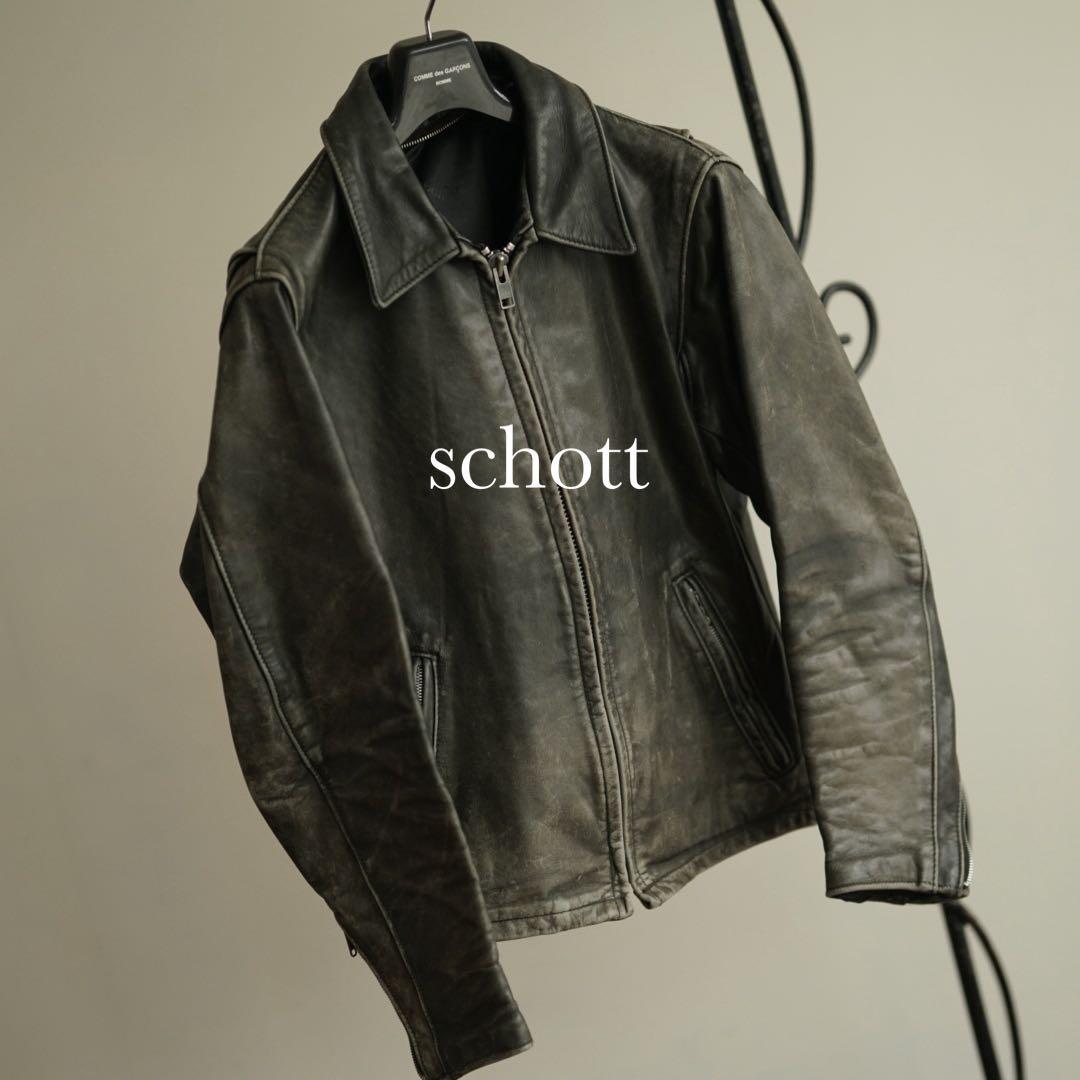 SCHOTT 152 襟付き シングルライダース レザージャケット 36