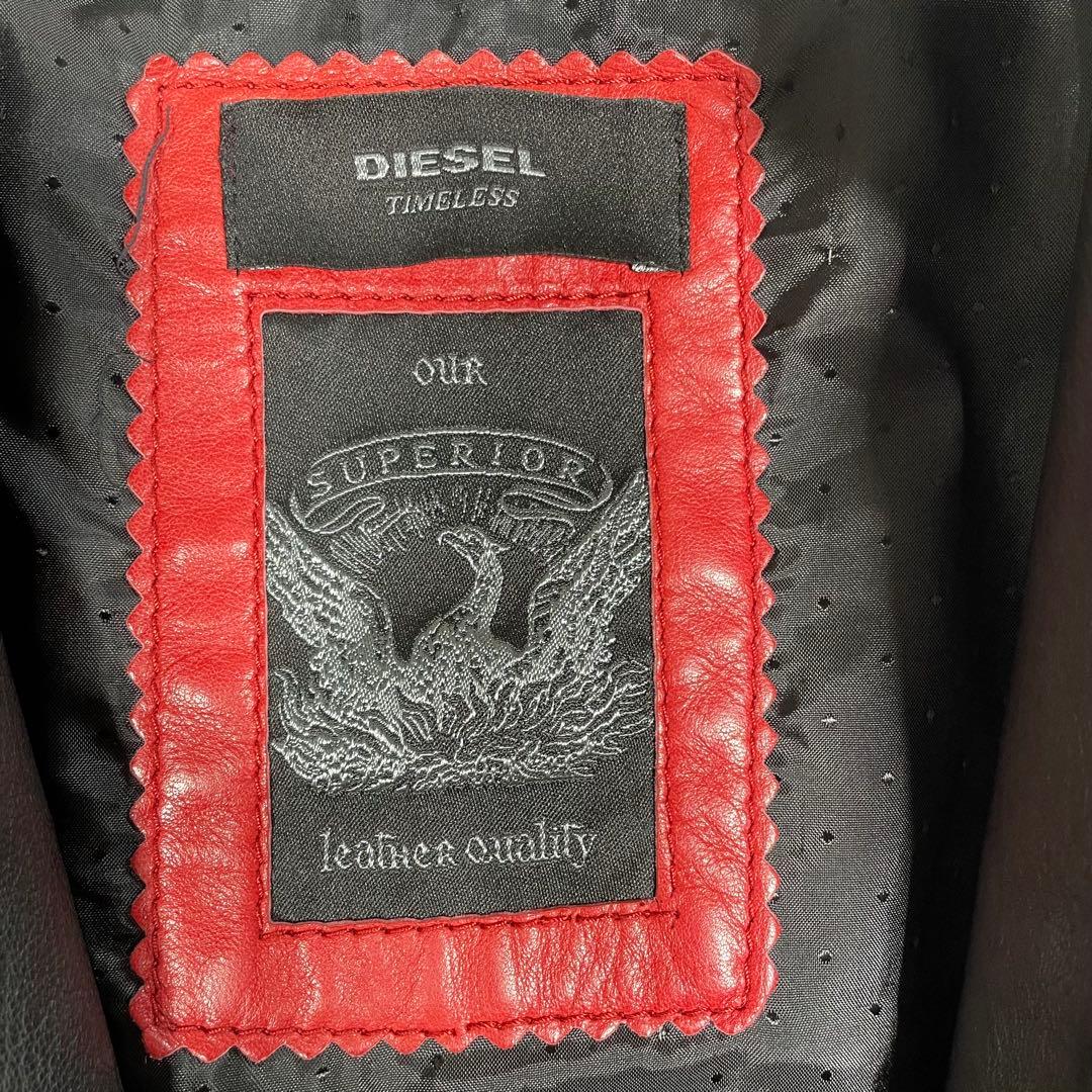 【人気】ディーゼル　レザージャケット　シングルライダースジャケット　羊革黒 本革