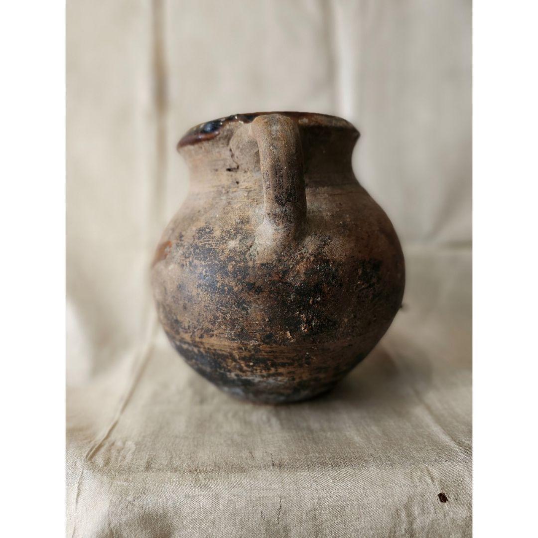 出土品 丸い土器壺 骨董 アンティーク 古道具