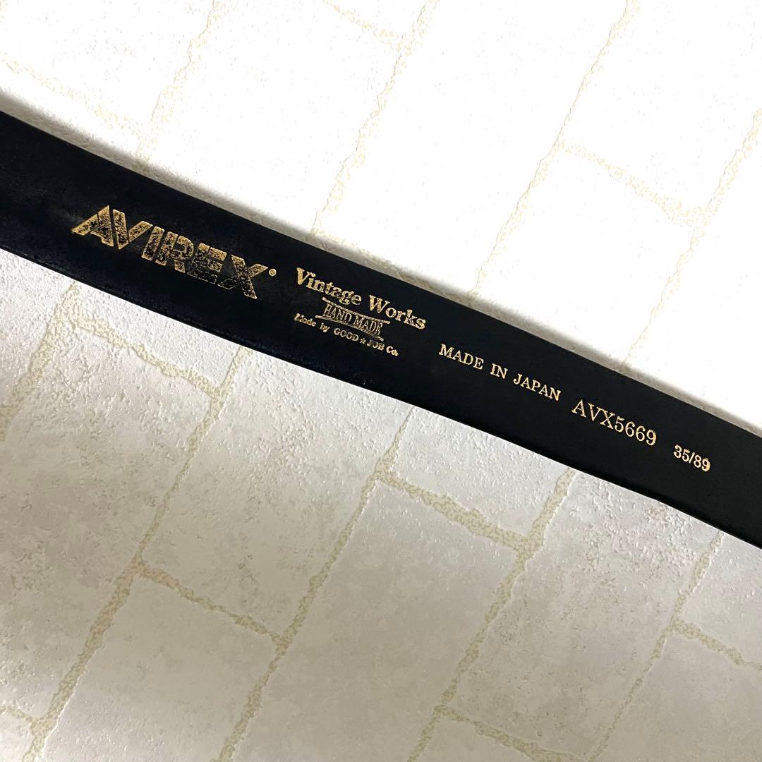 美品　Vintage Works ×AVIREX レザーベルト　AVX5669