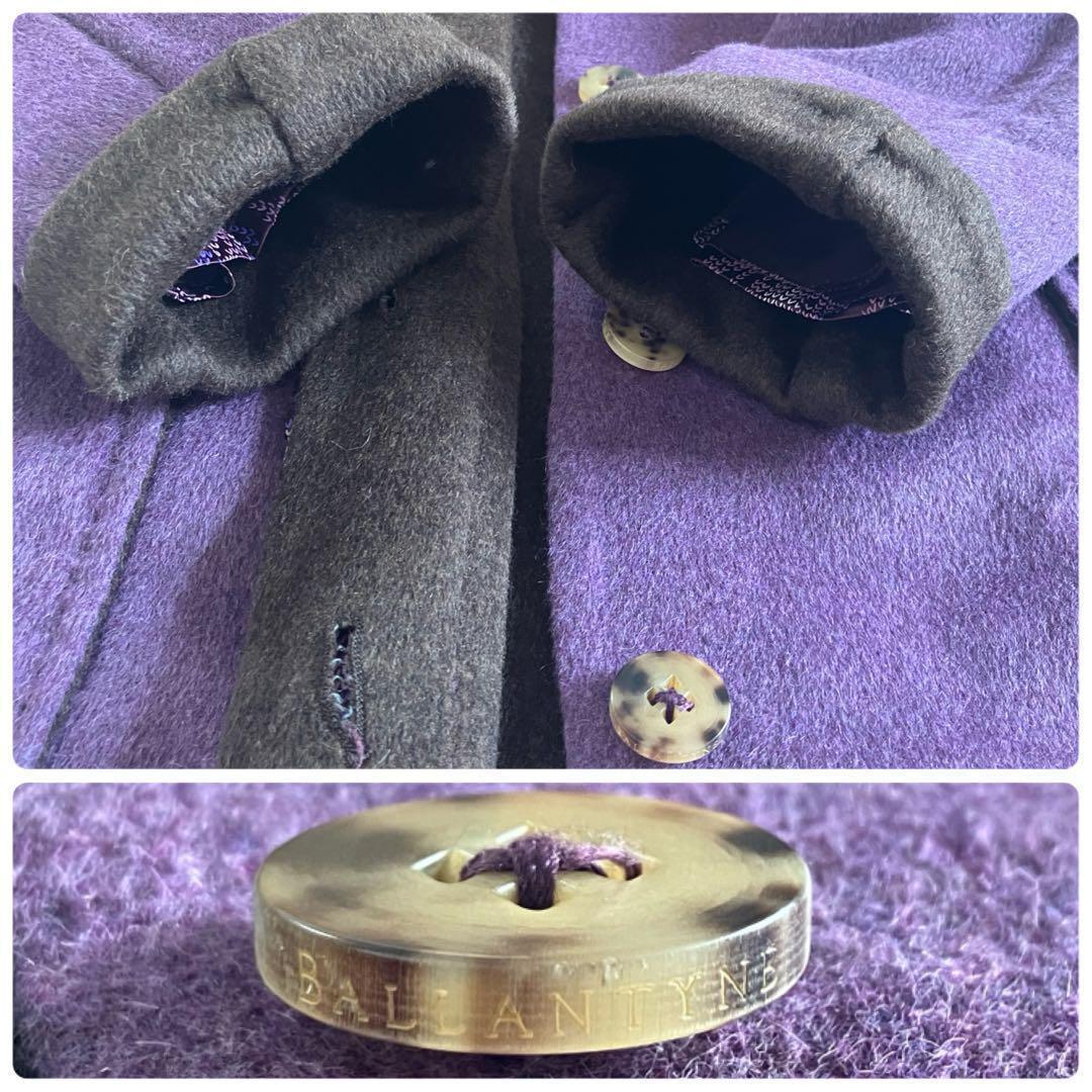 バランタイン BALLANTYNE ウールアンゴラ ロングコート 42 パープル